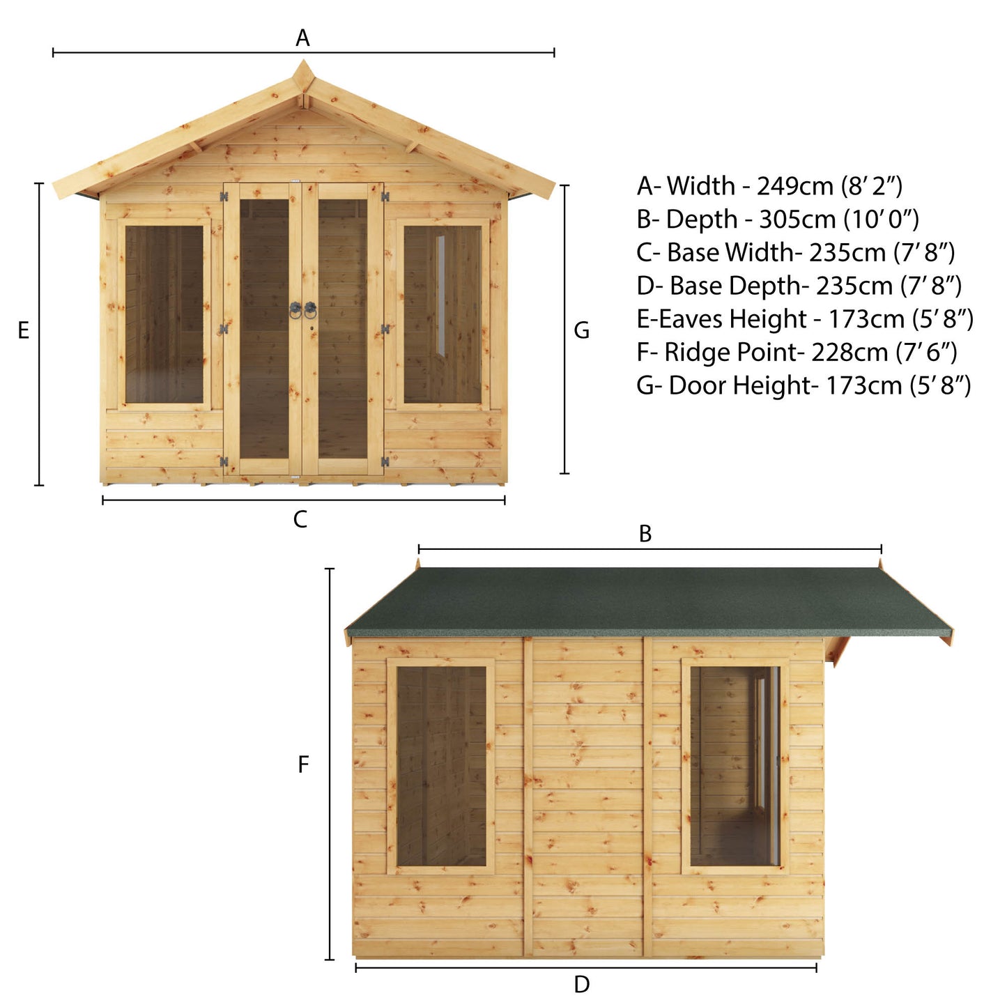 8 x 8 Premium Sussex Summerhouse