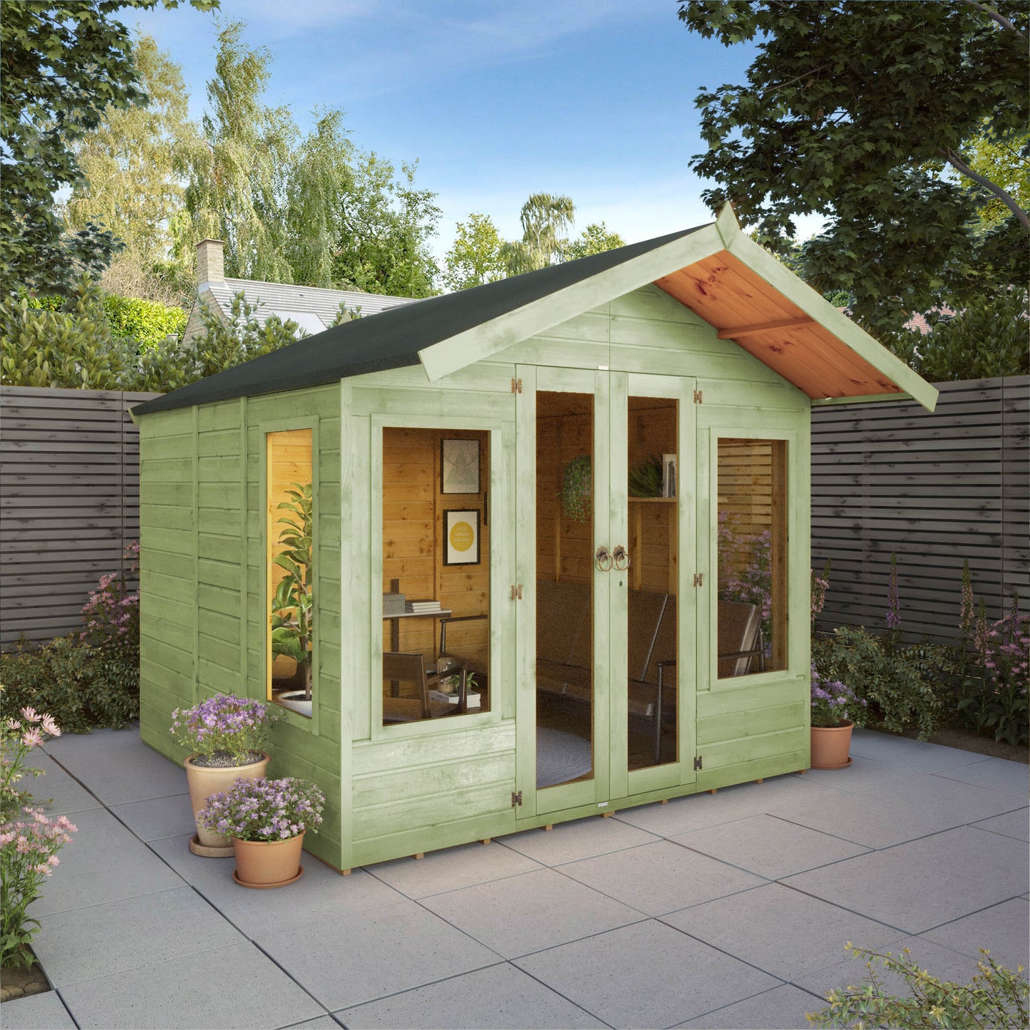 8 x 8 Premium Ready Painted Sussex Summerhouse