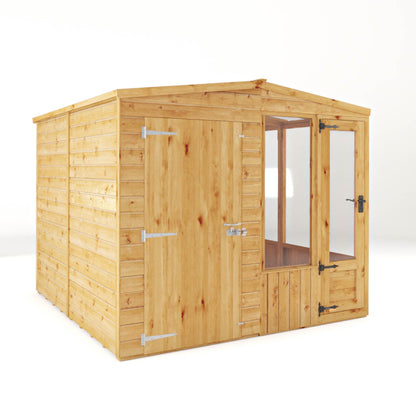 8 x 8 Woodsman Glass Combi Greenhouse with Shed