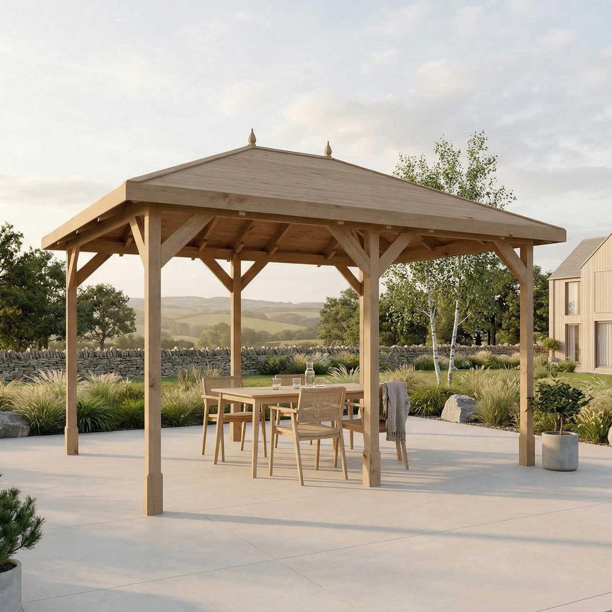 4m x 3m Pressure Treated Gazebo Tongue & Groove Roof