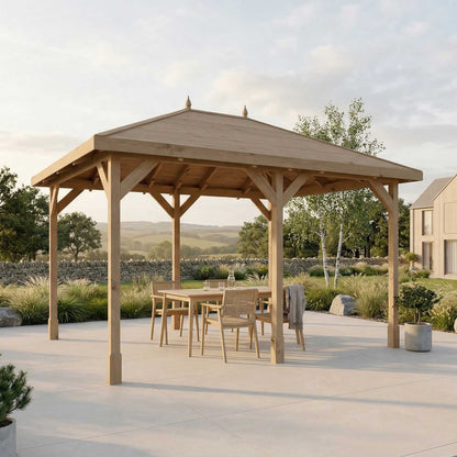 4m x 3m Pressure Treated Gazebo with Tongue & Groove Roof