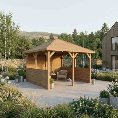 4m x 4m Pressure Treated Gazebo with Panels