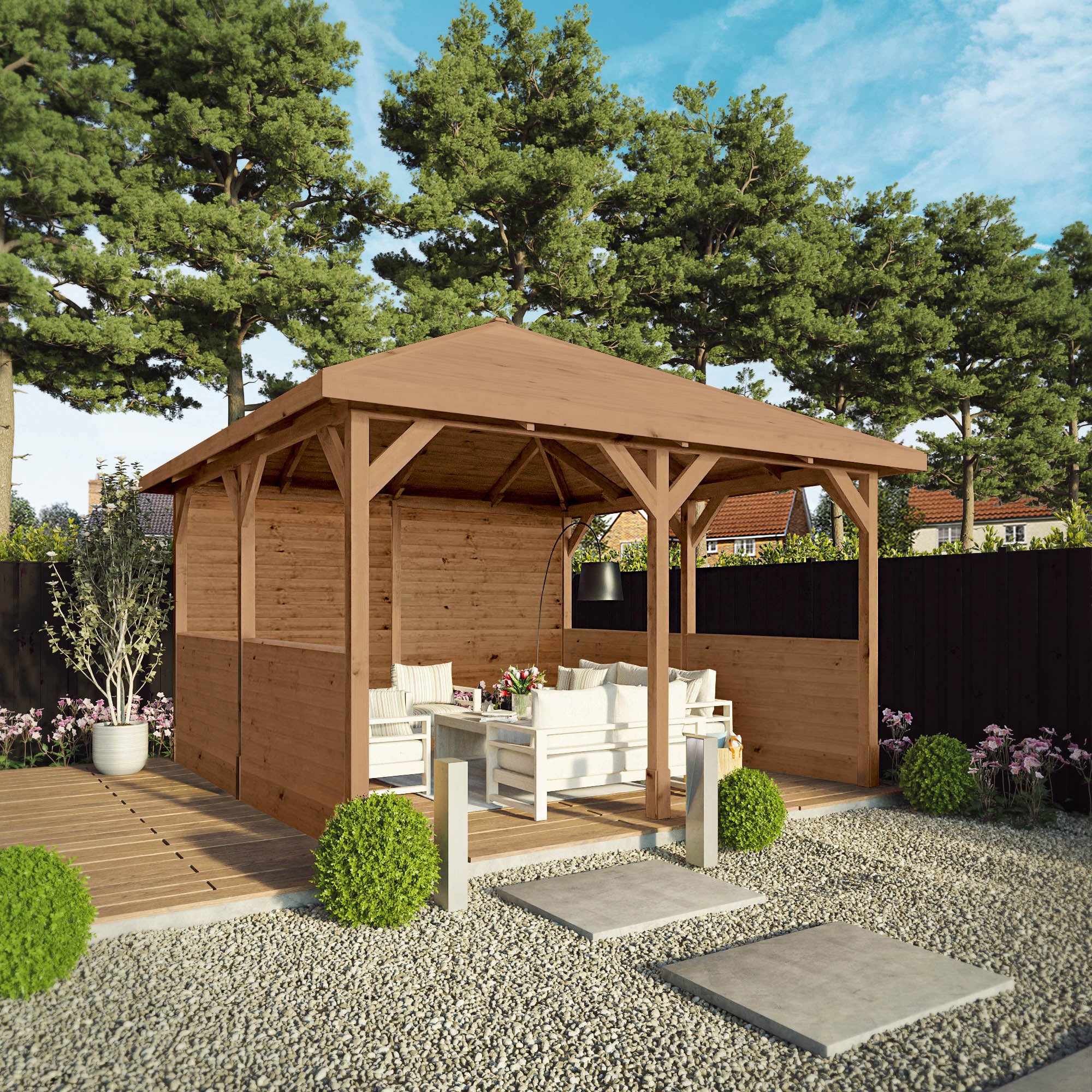 4m x 4m Pressure Treated Gazebo with Panels