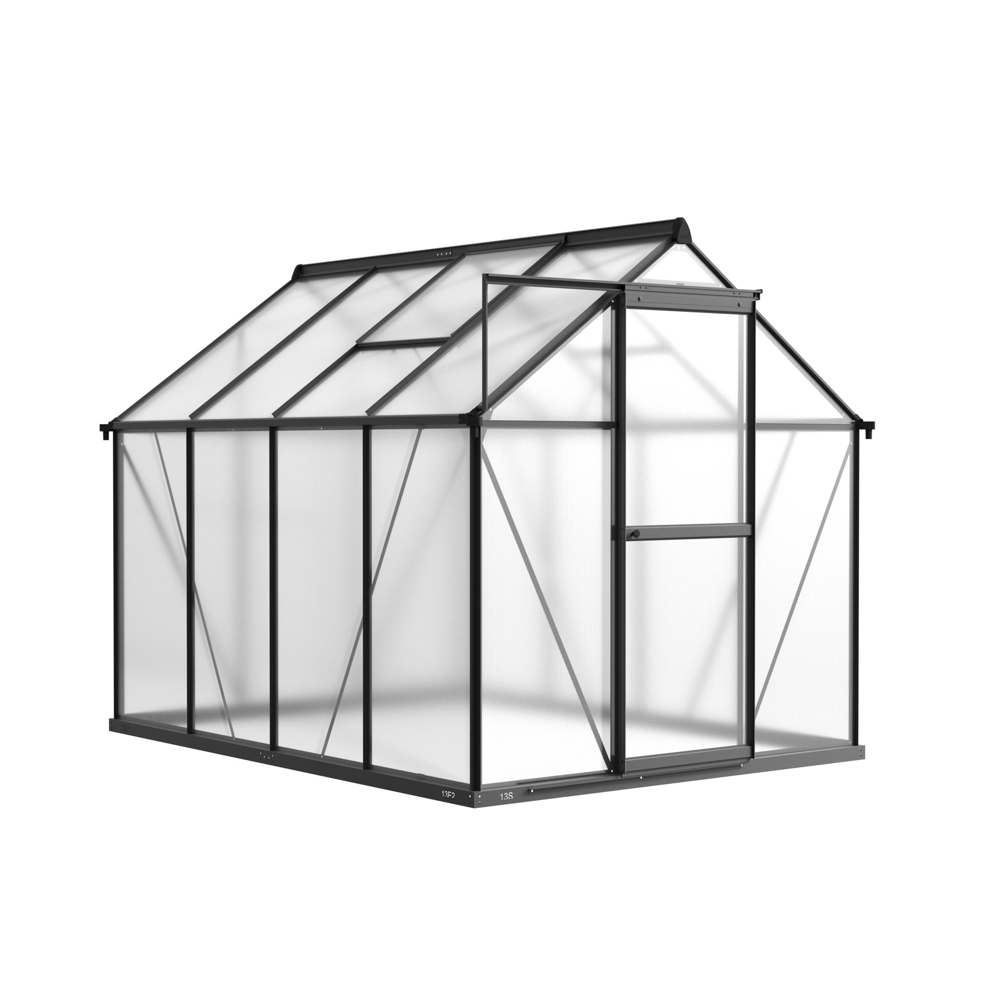 6 x 8 Metal Greenhouse with Polycarbonate Panels