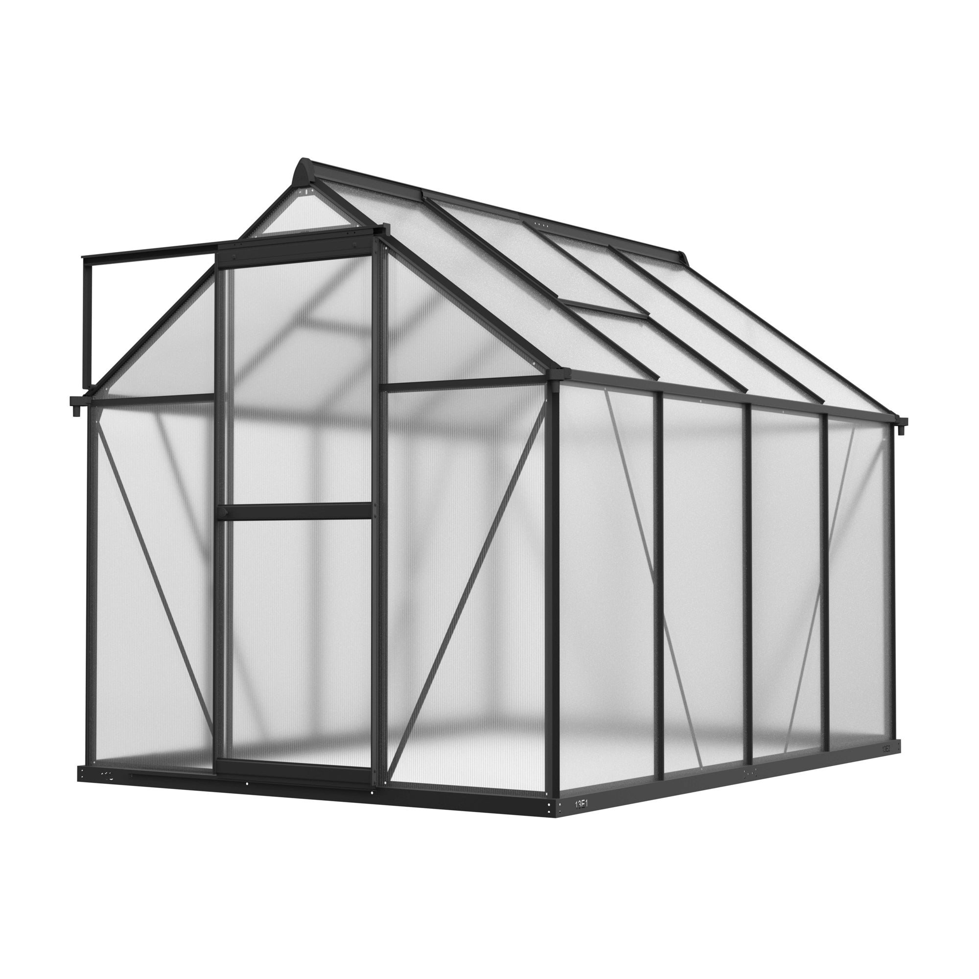 6 x 8 Metal Greenhouse with Polycarbonate Panels