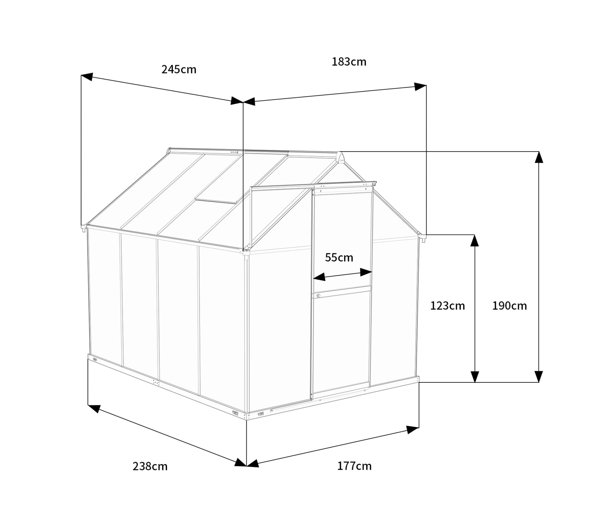 6 x 8 Metal Greenhouse with Polycarbonate Panels
