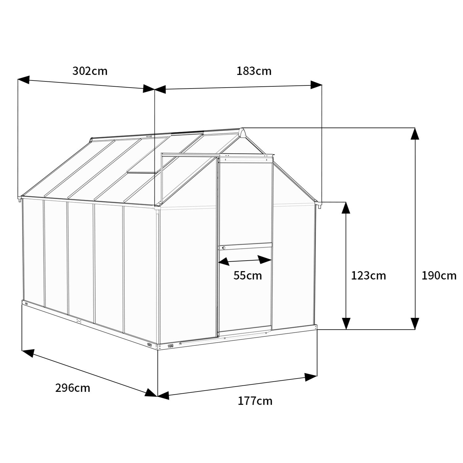 6 x 10 Metal Greenhouse with Polycarbonate