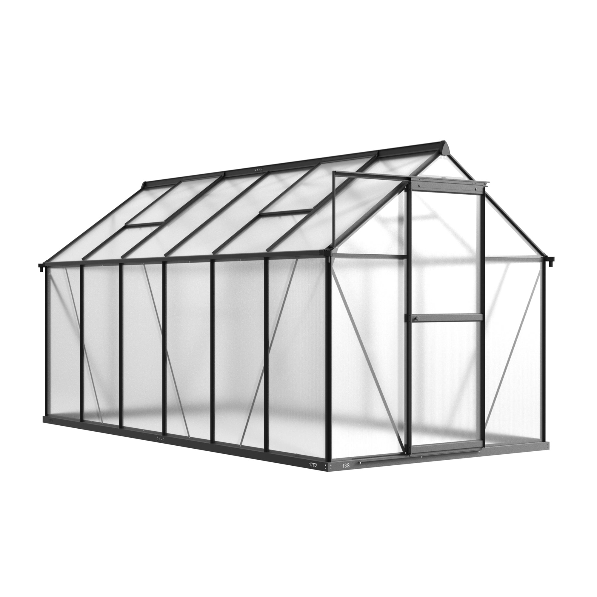 6 x 12 Metal Greenhouse with Polycarbonate
