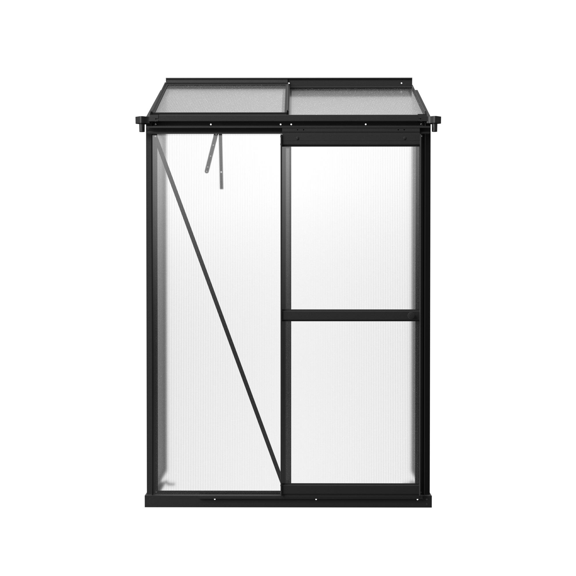 2 x 4 Metal Lean-to Greenhouse with Polycarbonate