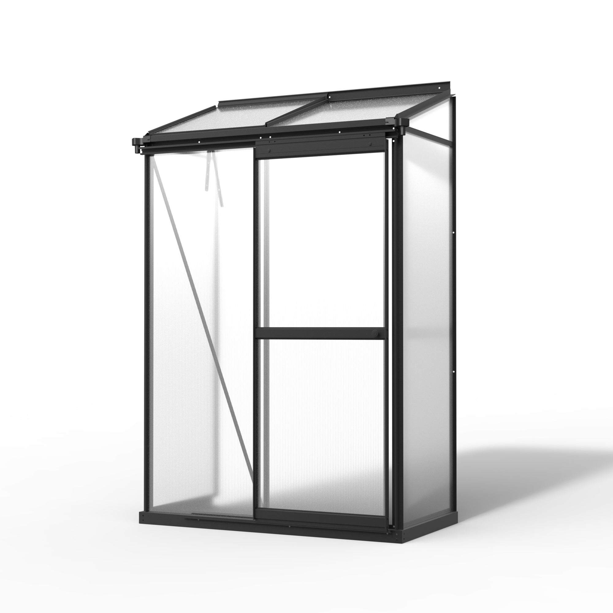 2 x 4 Metal Lean-to Greenhouse with Polycarbonate