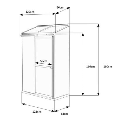 2 x 4 Metal Lean-to Greenhouse with Polycarbonate