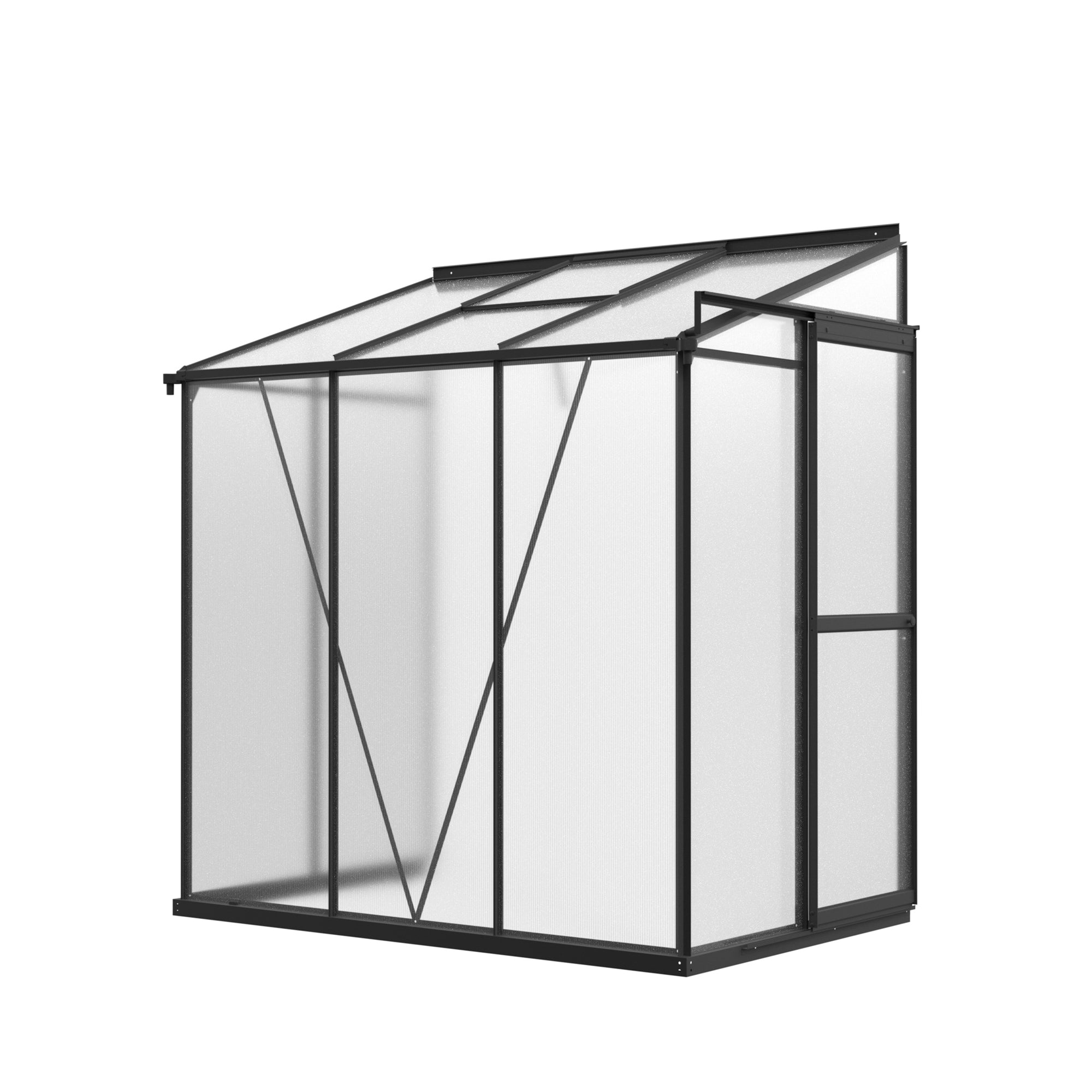 4 x 6 Metal Lean-to Greenhouse with Polycarbonate