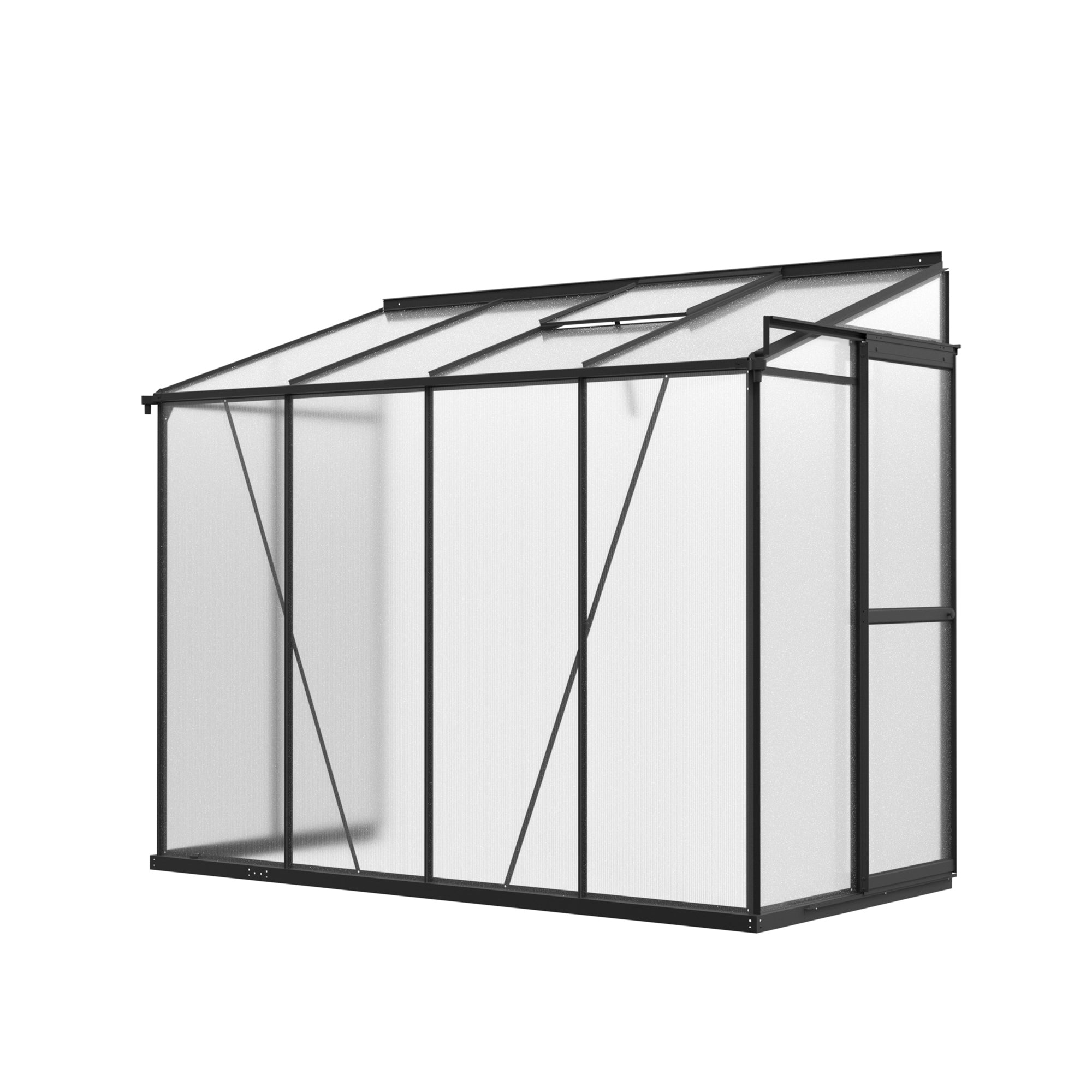 4 x 8 Metal Lean-to Greenhouse with Polycarbonate