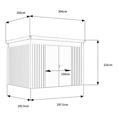 Waltons 10 x 7 Pent Metal Garden Shed