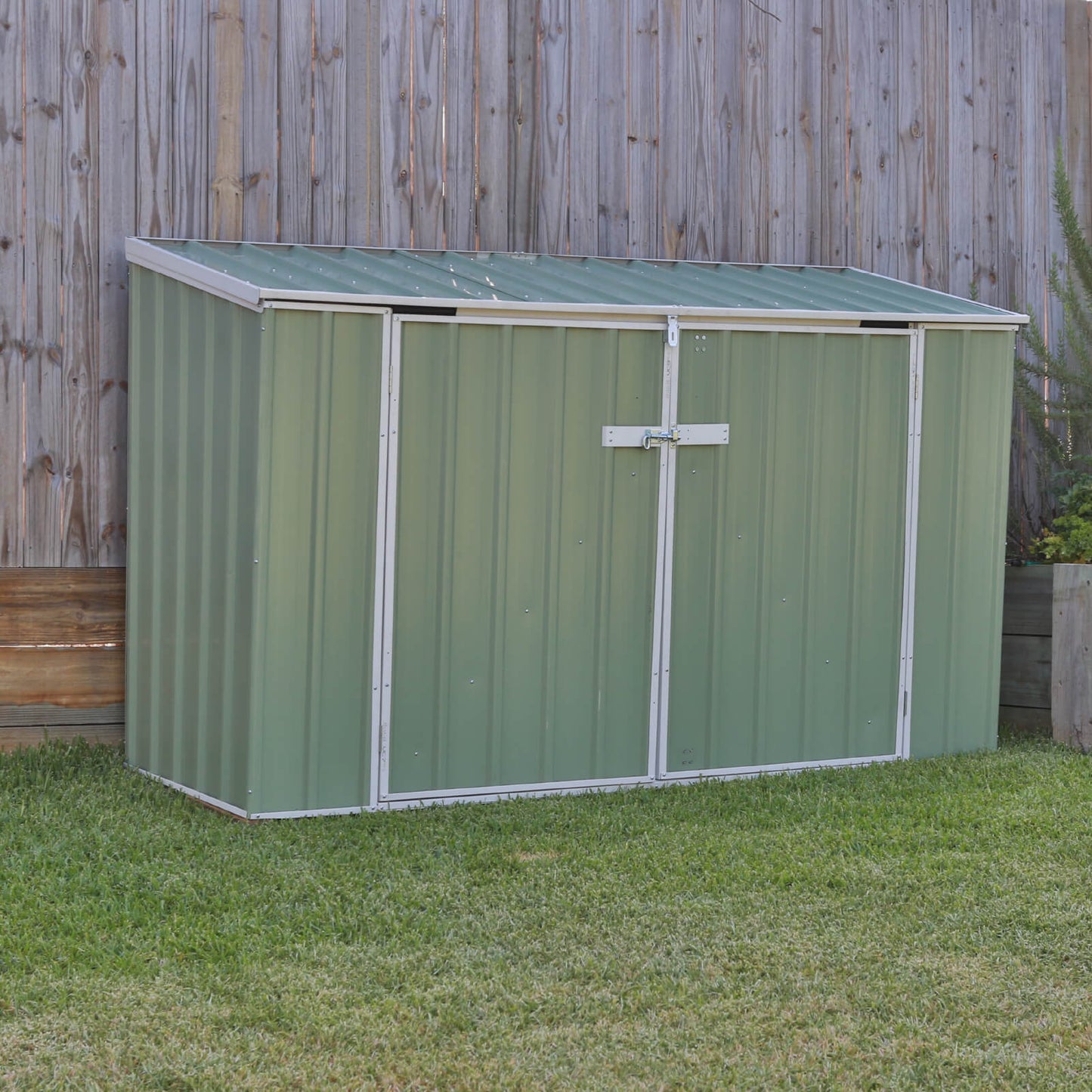 Absco 7 x 3 Pale Eucalyptus Metal Bike Store