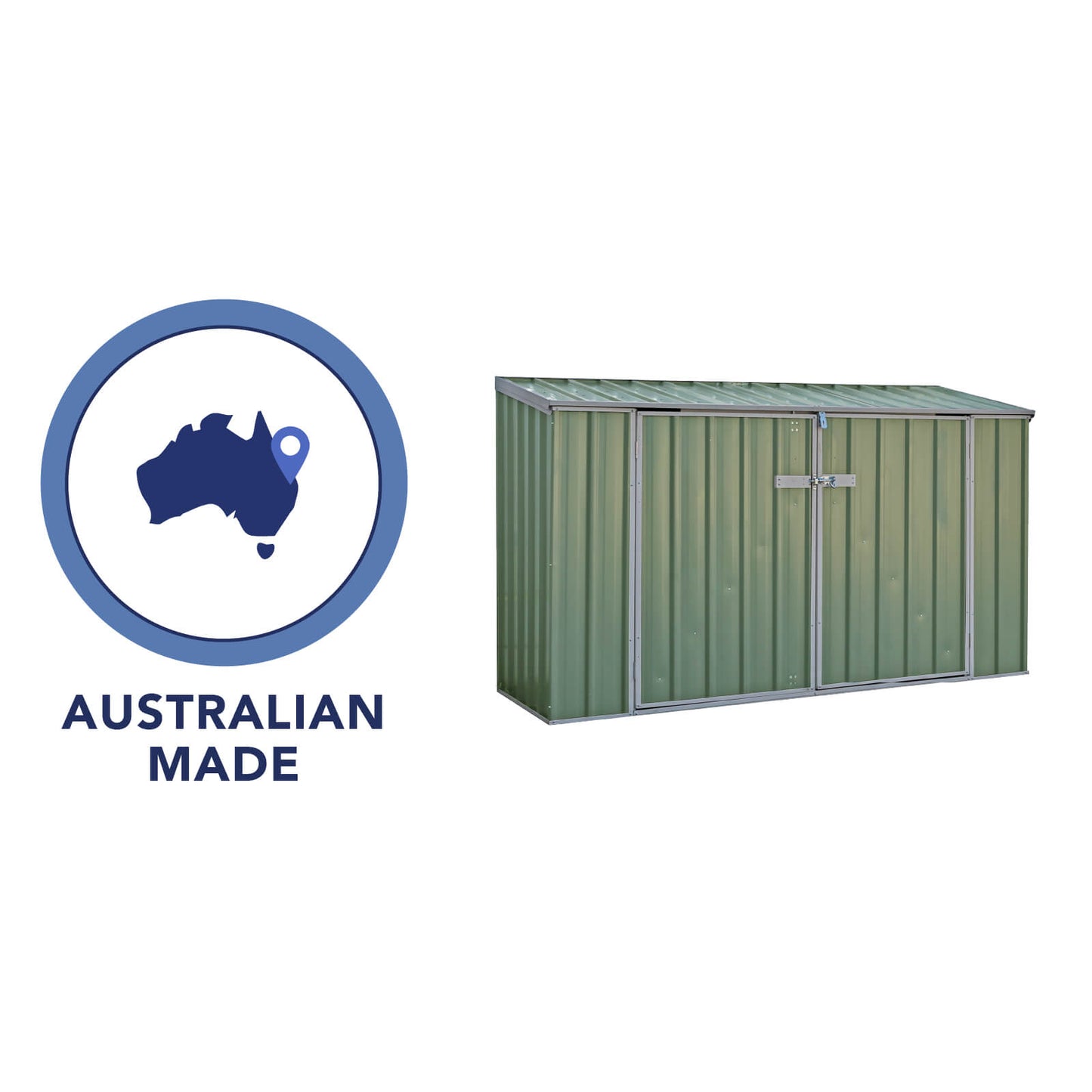 Absco 7 x 3 Pale Eucalyptus Metal Bike Store