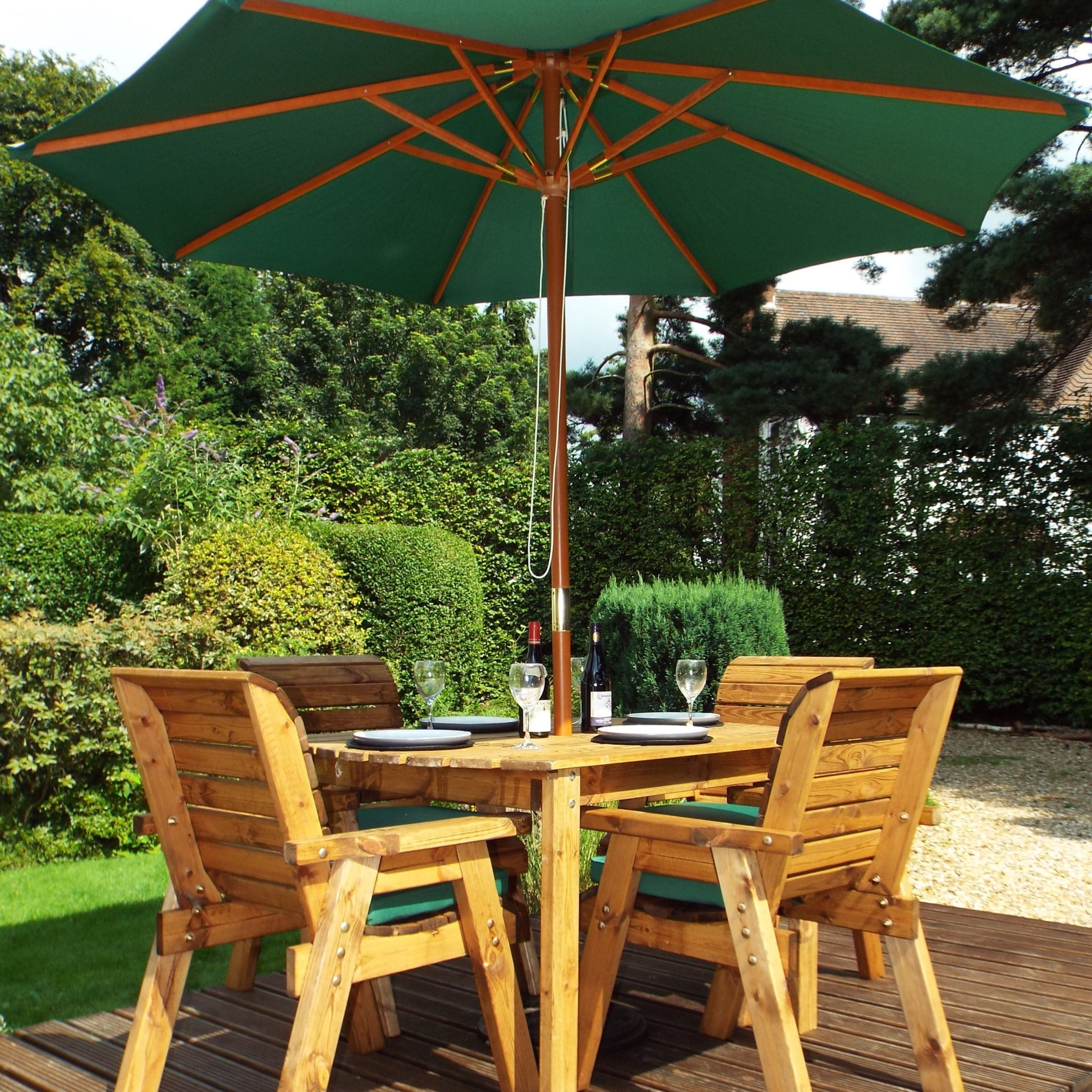 Charles Taylor Four Seater Rectangular Dining Set with Parasol
