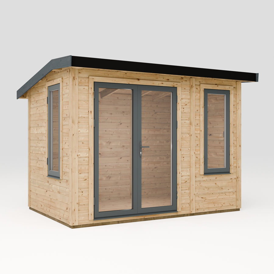 Macaw studio cabin, front view illustration