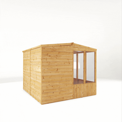 8 x 8 Woodsman Glass Combi Greenhouse with Shed