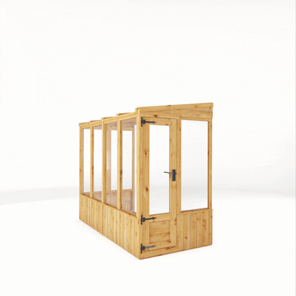 8 x 4 Woodsman Pent Lean-To Glass Greenhouse