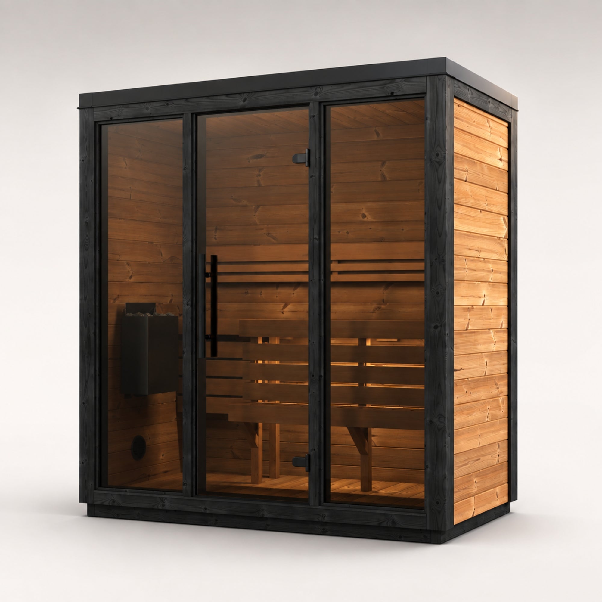 Novi Rose Premium Cube Outdoor Sauna - 3 Person
