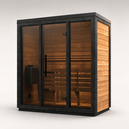 Novi Rose Premium Cube Outdoor Sauna - 3 Person