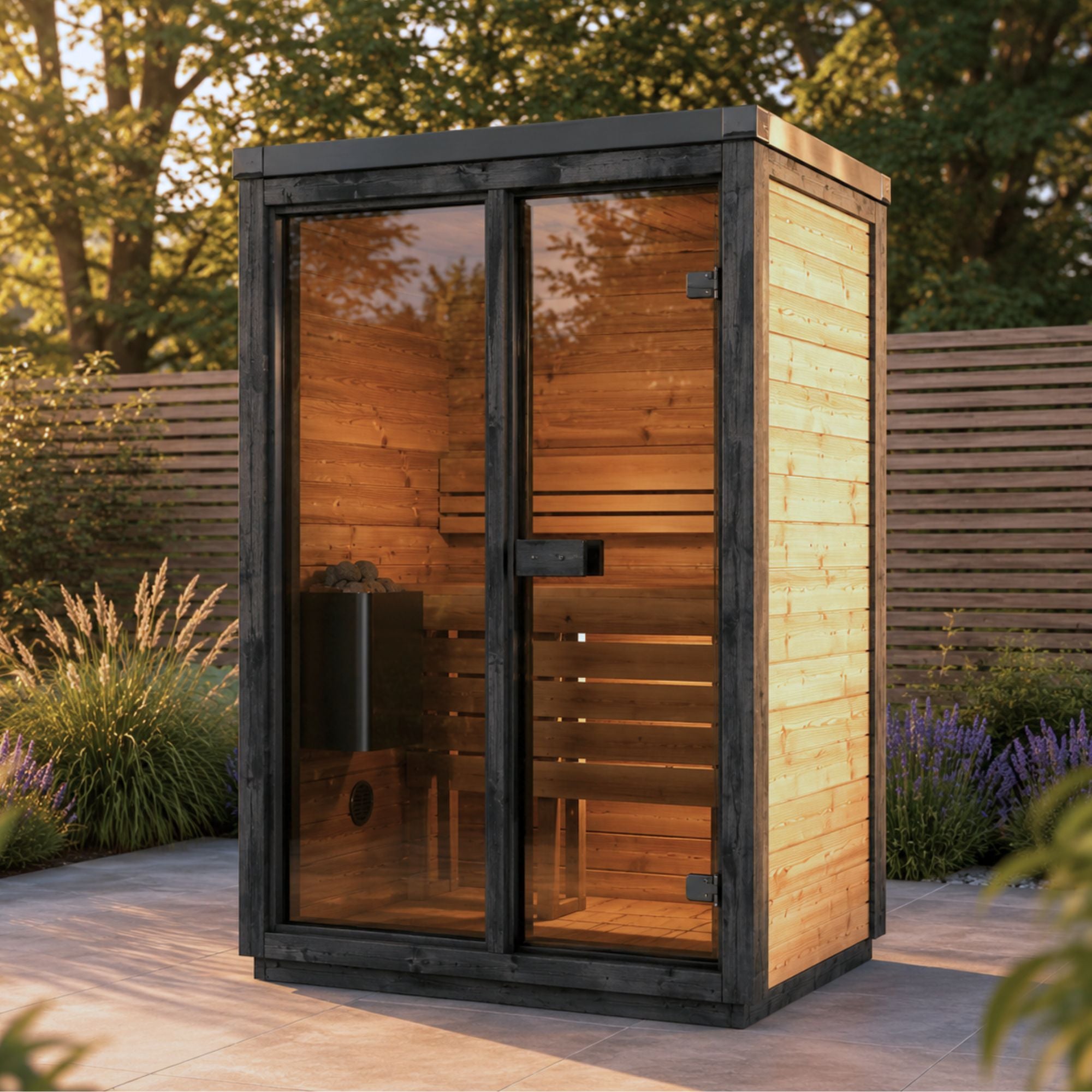 Novi Rose Premium Cube Outdoor Sauna - 2 Person