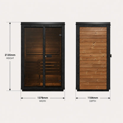 Novi Rose Premium Cube Outdoor Sauna - 2 Person