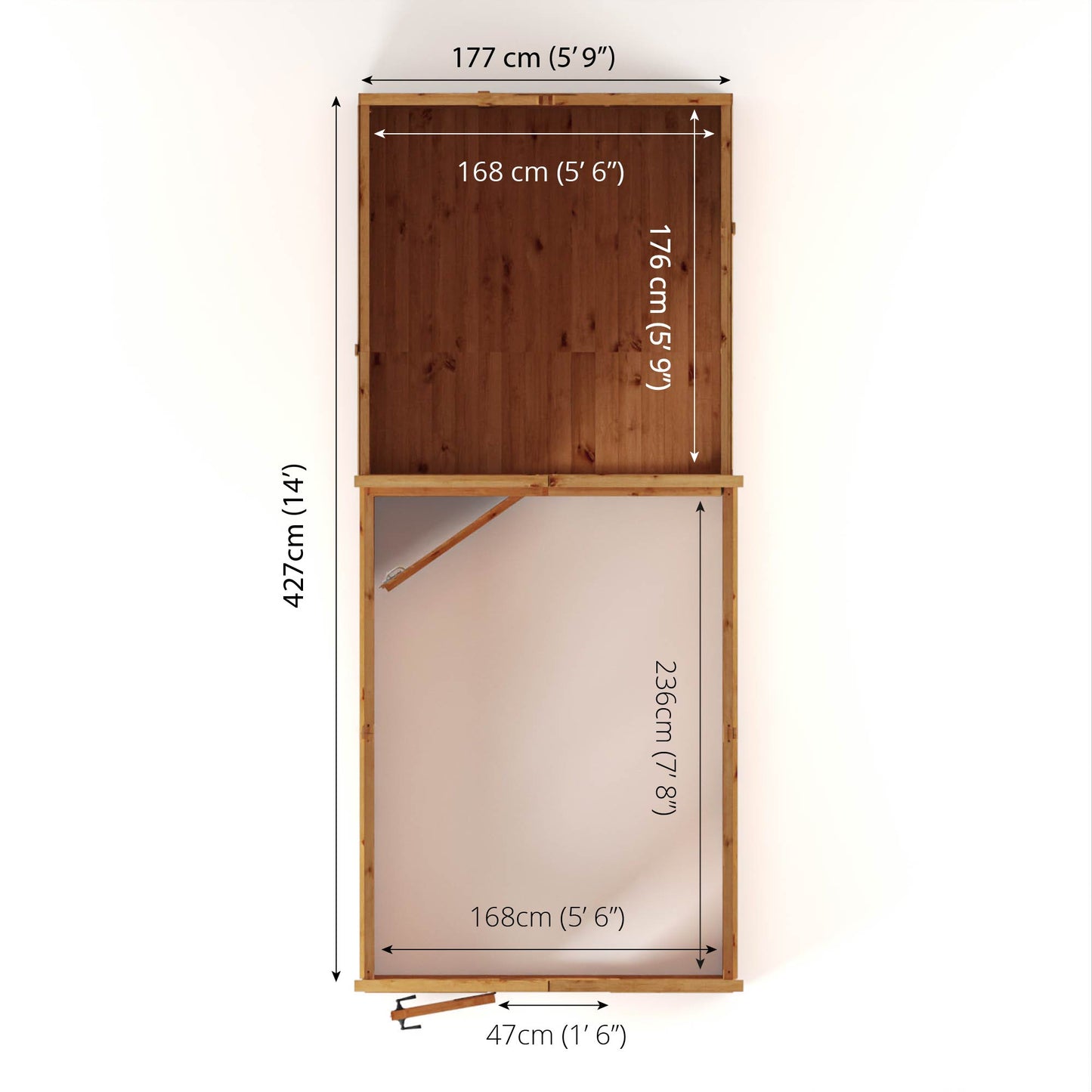 14 x 6 Woodsman Glass Combi Greenhouse with Shed