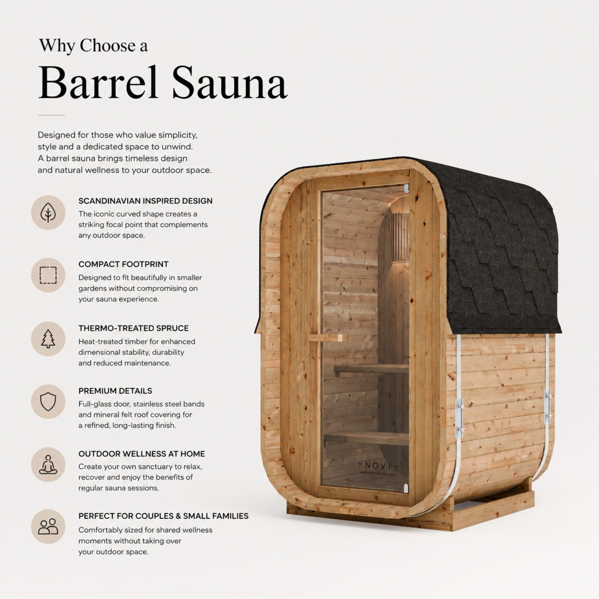 Novi Barrel Sauna