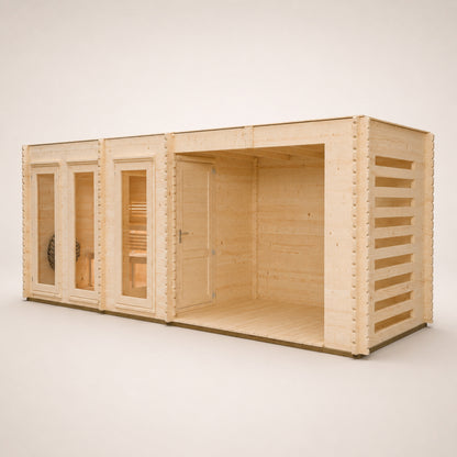 Novi Outdoor Sauna With Changing Room and Large Veranda