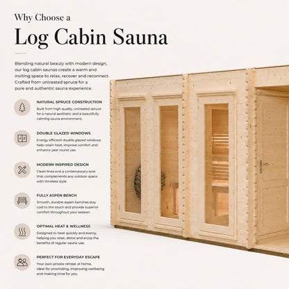 Novi Outdoor Sauna With Changing Room and Large Veranda