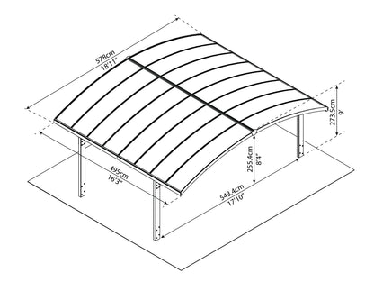 Canopia by Palram Carport Arizona Double Wave Wings & Arch