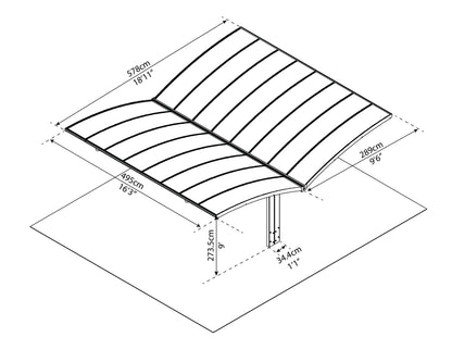 Canopia by Palram Carport Arizona Double Breeze Wings & Arch