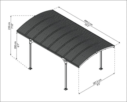 Canopia by Palram Carport Atlas 5000 - Solar Grey