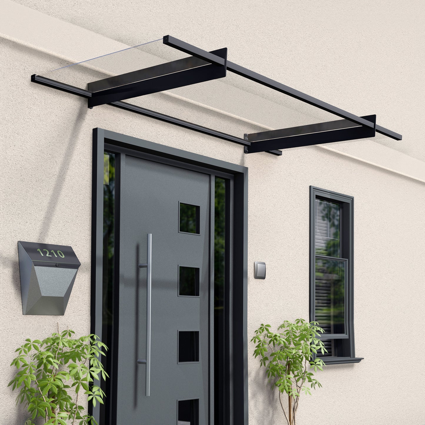 Canopia by Palram 2 x 1m Nancy Door Awning - Grey