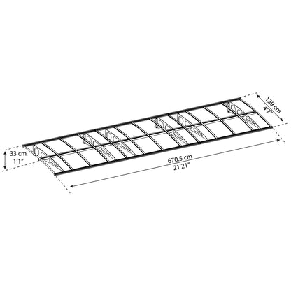 Canopia by Palram 6.7 x 1.4m Bordeaux Door Awning - White
