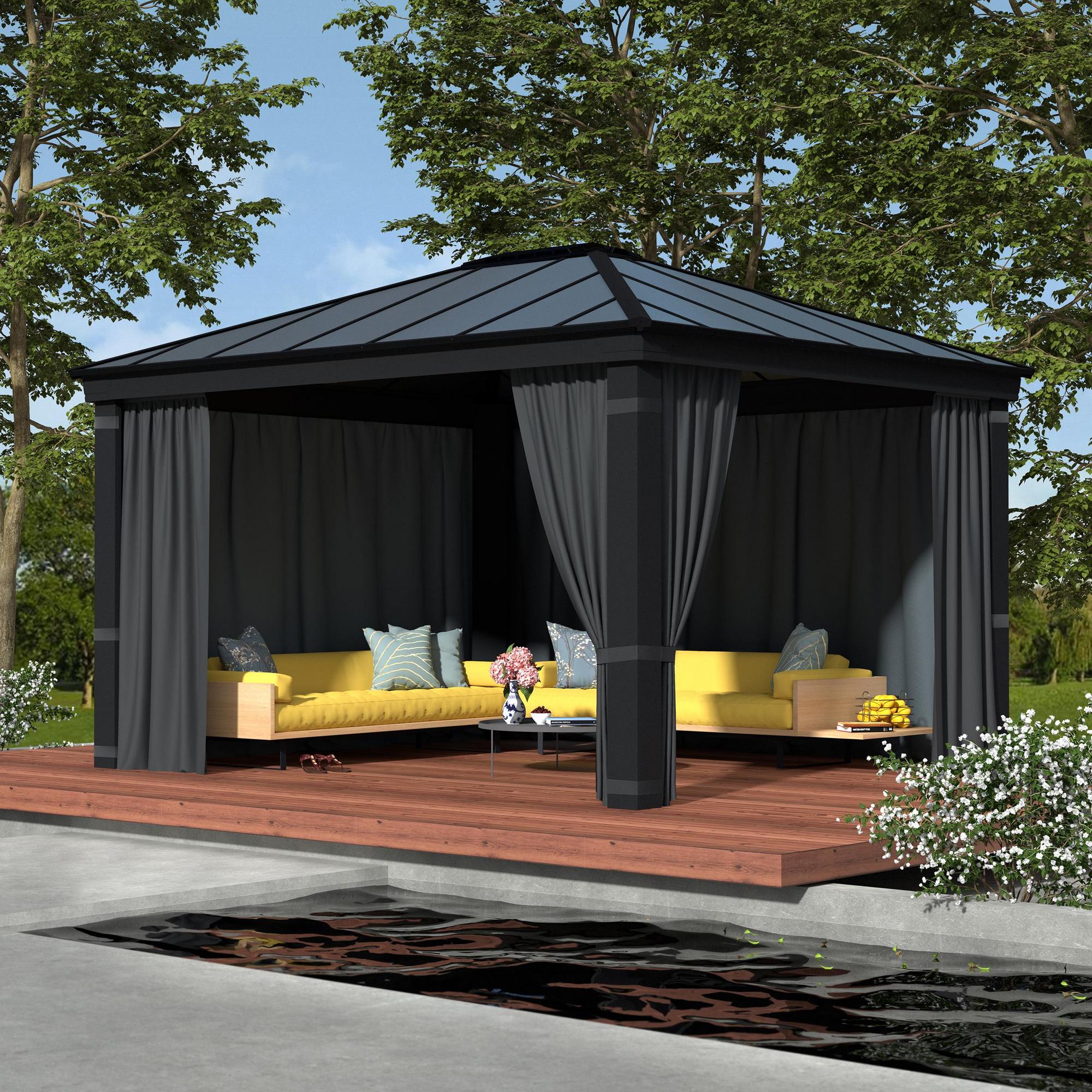 Canopia by Palram Dallas 12 x 14 Garden Gazebo Curtain Set 4pc