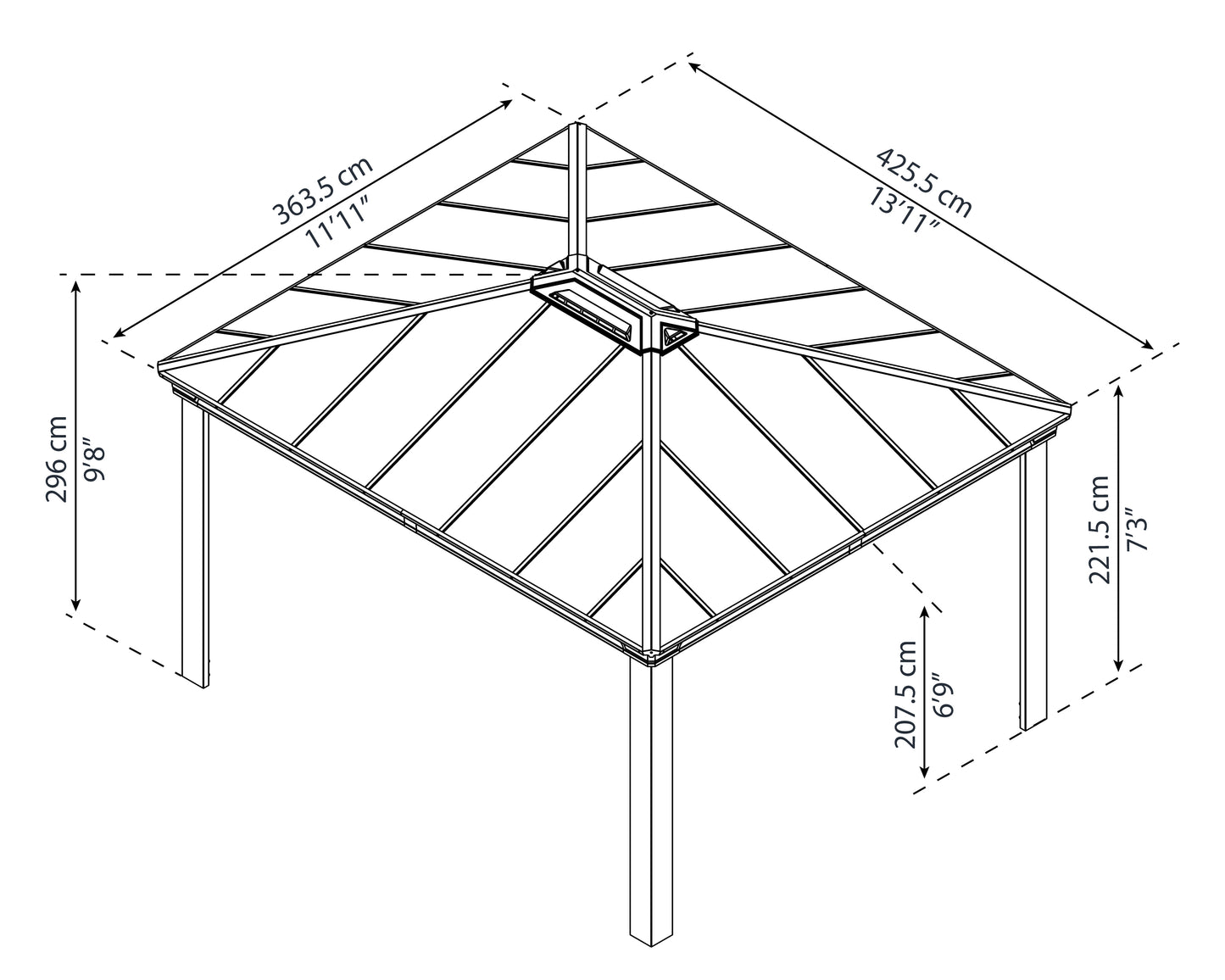 Canopia by Palram Dallas 12 x 14 Garden Gazebo - Grey