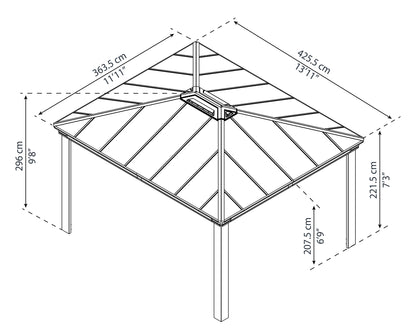 Canopia by Palram Dallas 12 x 14 Garden Gazebo - Grey