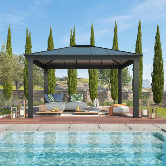 Canopia by Palram Dallas 12 x 14 Garden Gazebo - Grey