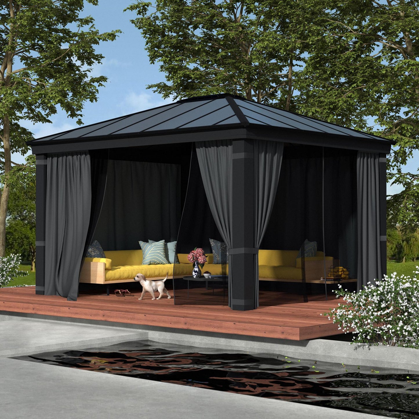 Canopia by Palram Dallas 12 x 14 Garden Gazebo - Grey