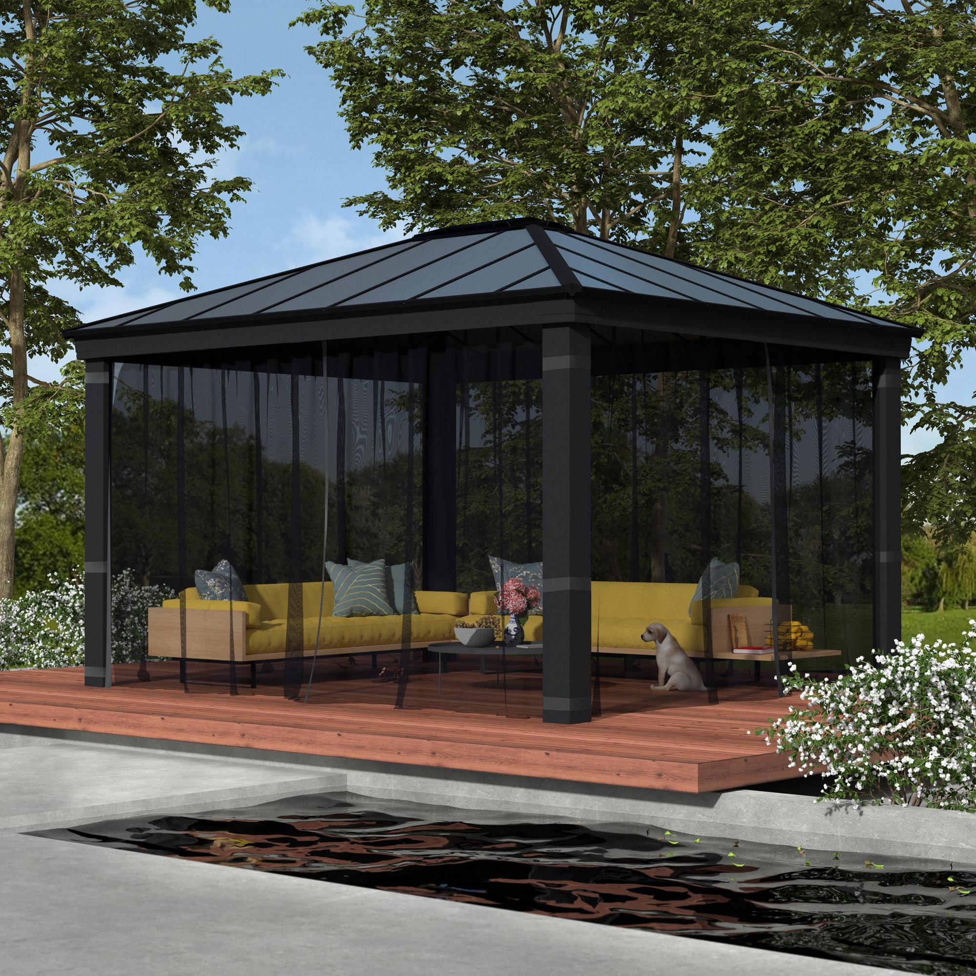 Canopia by Palram Dallas 12 x 14 Garden Gazebo Netting Set 4pc