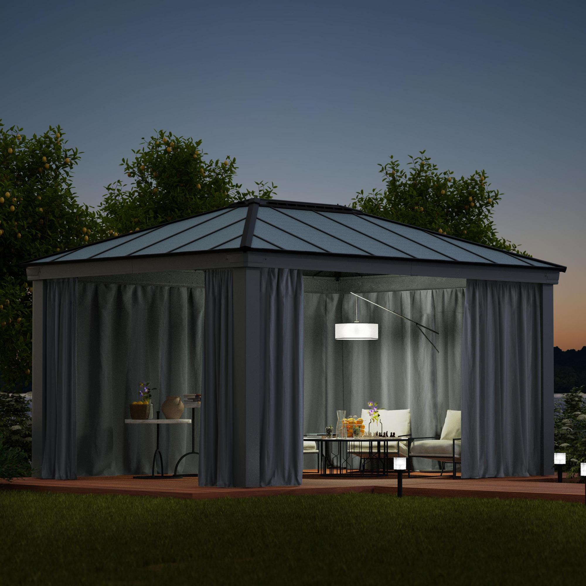 Canopia by Palram Dallas 12 x 16 Garden Gazebo Curtain Set 4pc