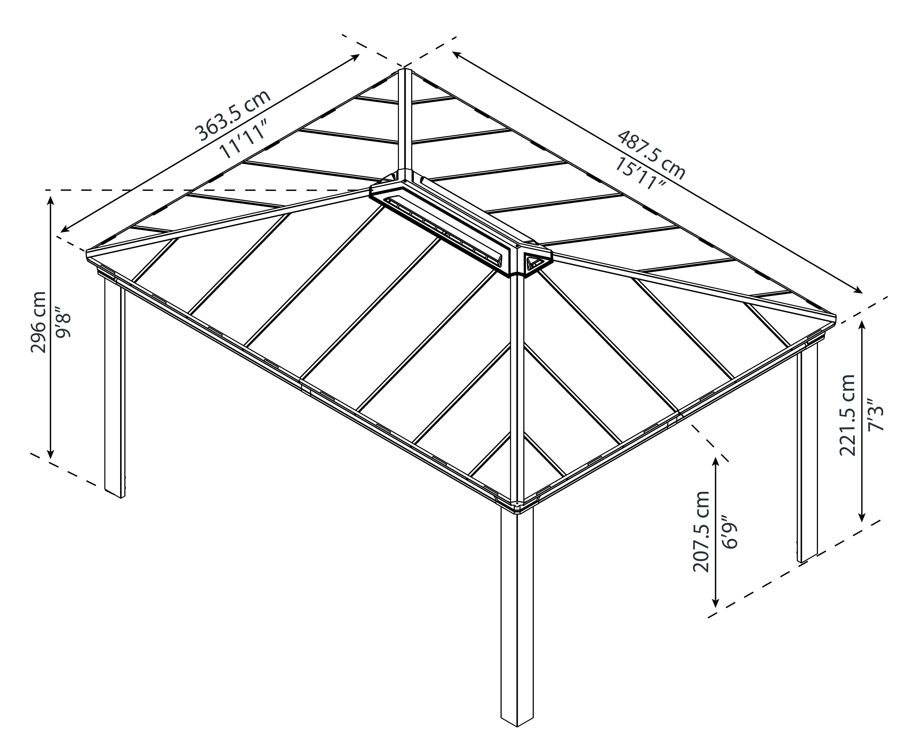 Canopia by Palram Dallas 12 x 16 Garden Gazebo - Grey