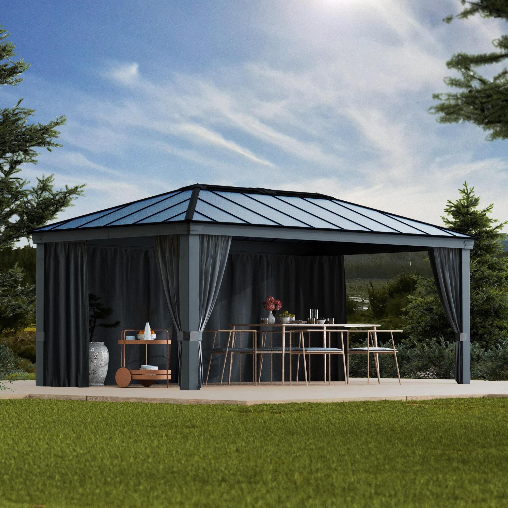 Canopia by Palram Dallas 12 x 20 Garden Gazebo Curtain Set 4pc