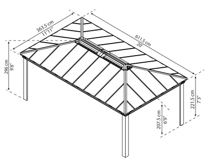 Canopia by Palram Dallas 12 x 20 Garden Gazebo - Grey