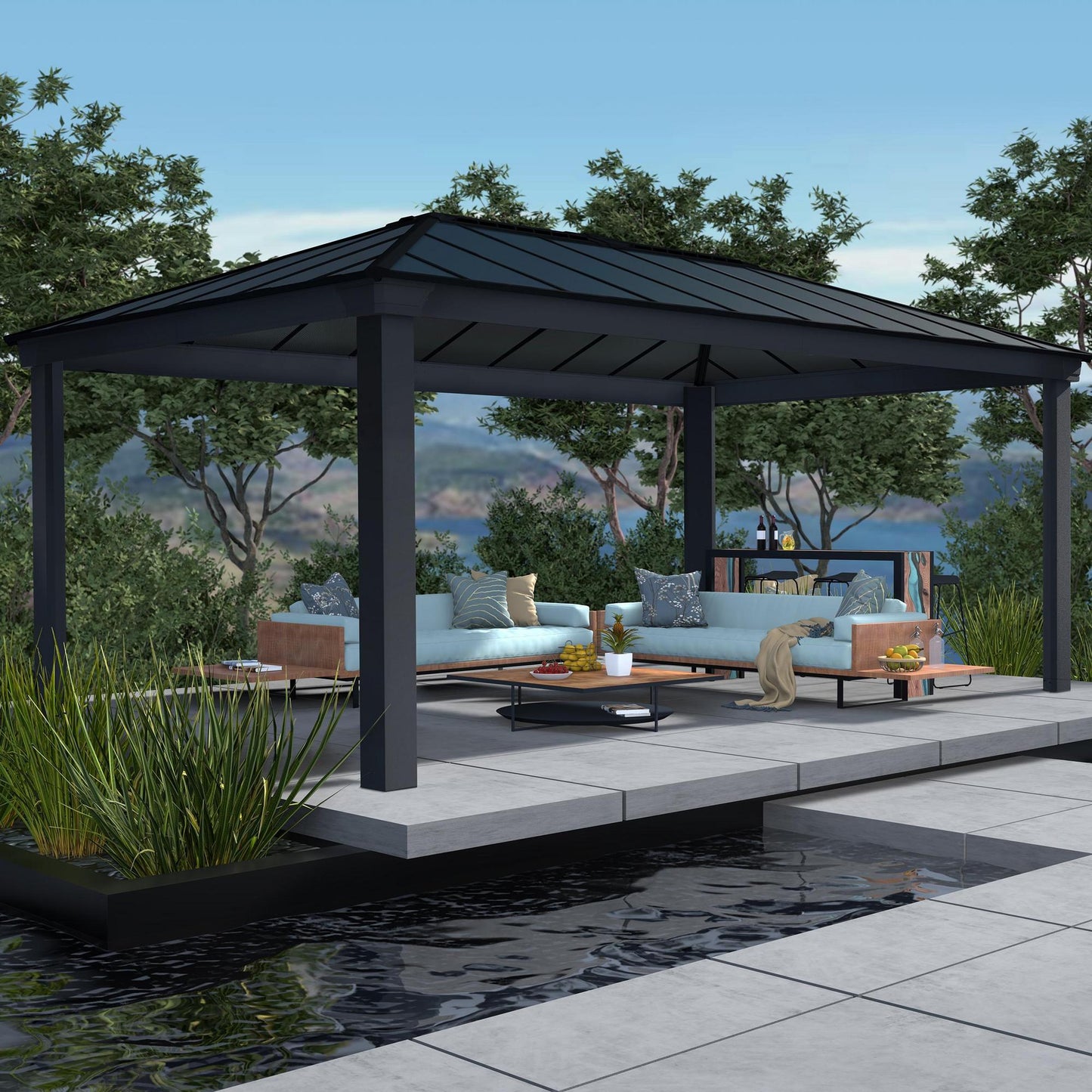Canopia by Palram Dallas 12 x 20 Garden Gazebo - Grey