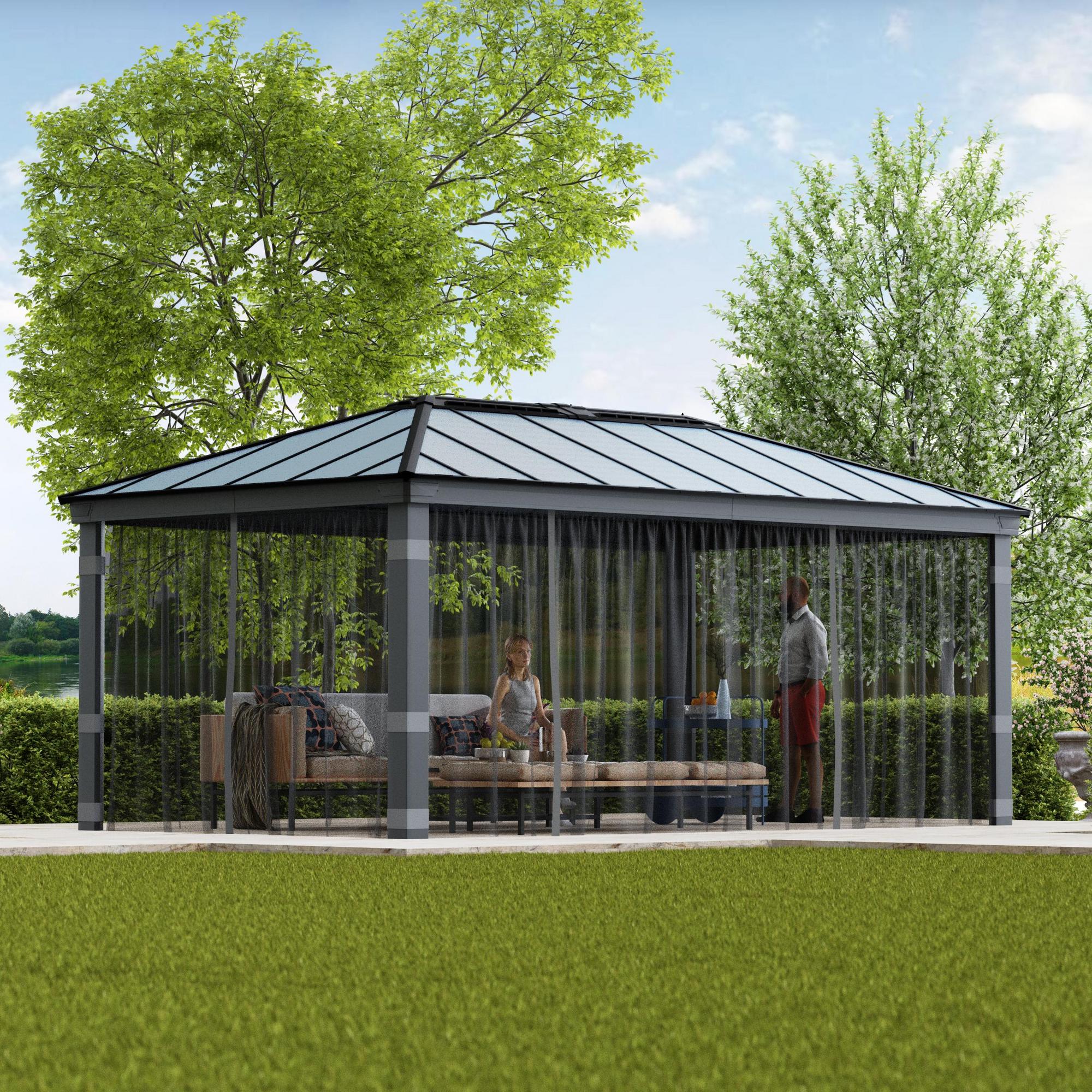 Canopia by Palram Dallas 12 x 20 Garden Gazebo Netting Set 4pc