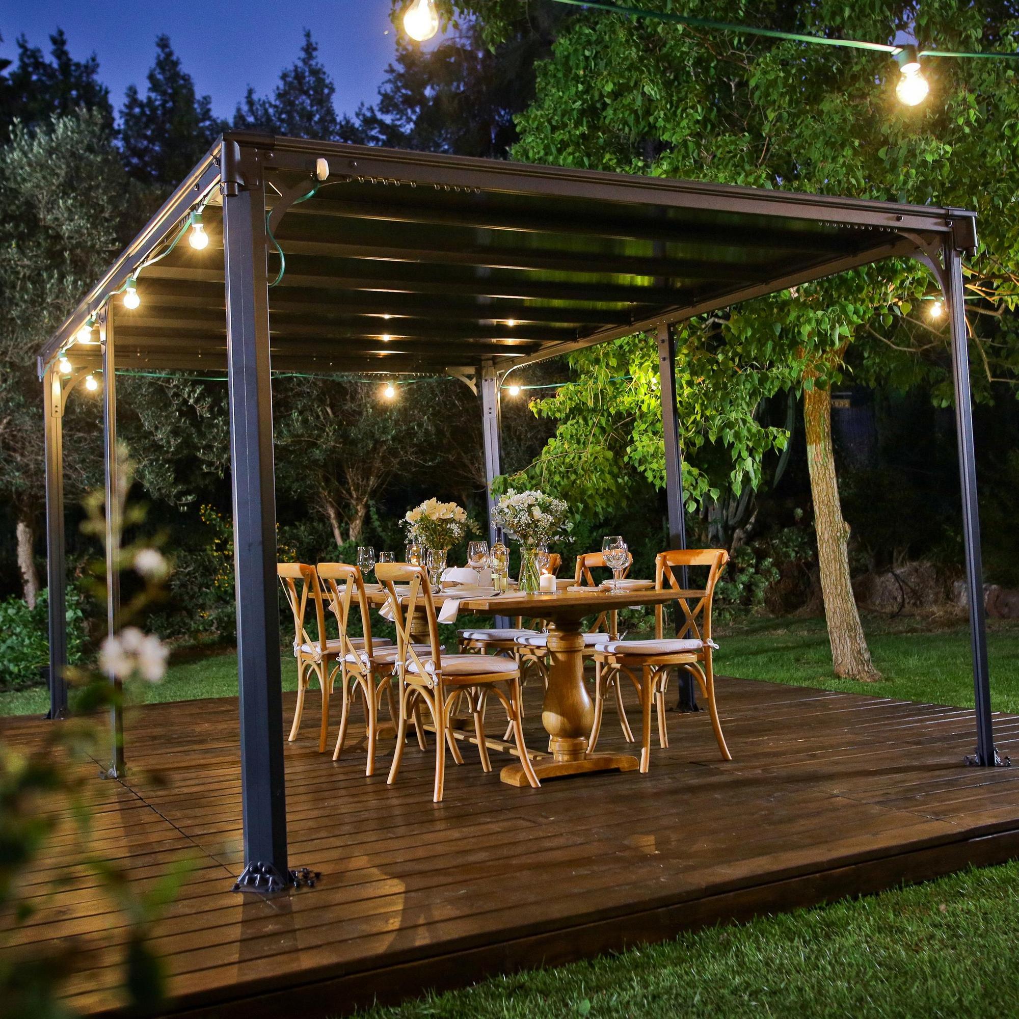 Canopia by Palram Milano 10 x 14 Garden Gazebo - Grey Bronze